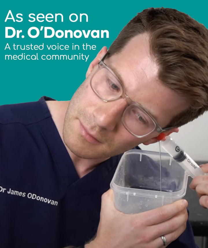 Ear Wax Removal Syringe - Natural Ear Cleaner for Safely Removing Ear Wax at Home - Reusable Ear Cleaning Kit with 3X Family Quad-Spray Safety Tips for Ear Irrigation - Ear Wax Removal Tool