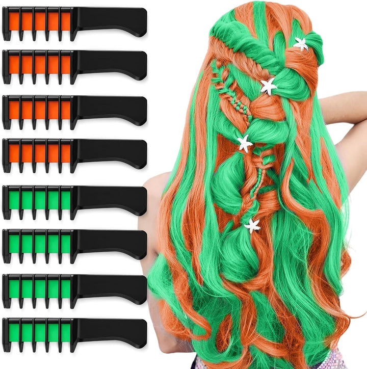 Hair Chalk Comb, 6 Pcs Temporary Non-Toxic Hair Coloring for Kids, Ideal Cosplay, Halloween, Carnival, Birthday Party Gifts for Girls Boys