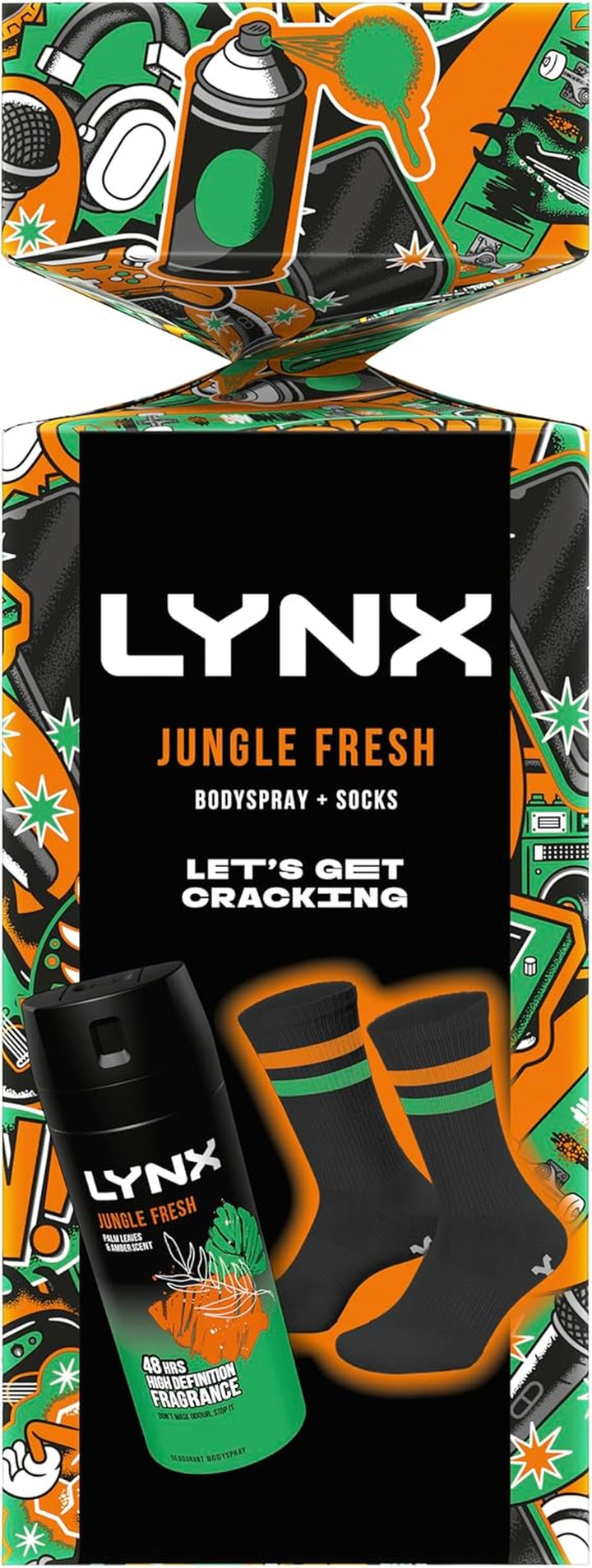 Jungle Fresh Deodorant Gift Set Body Spray + Socks Perfect Gifts for Him 1 Piece