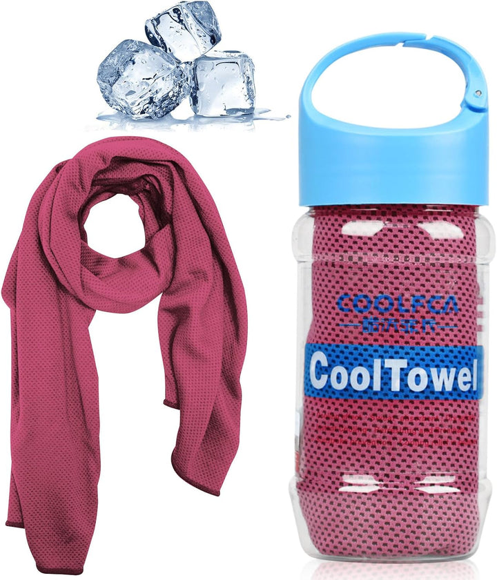 Cooling Towel, Ice Cold Sports Sweat Towel for Instant Relief Perfect for Cooling Scarf Neck,Forehead, Wristband, Bandana, Stay Cool from over Heating during All Kinds of Sports and Exercise