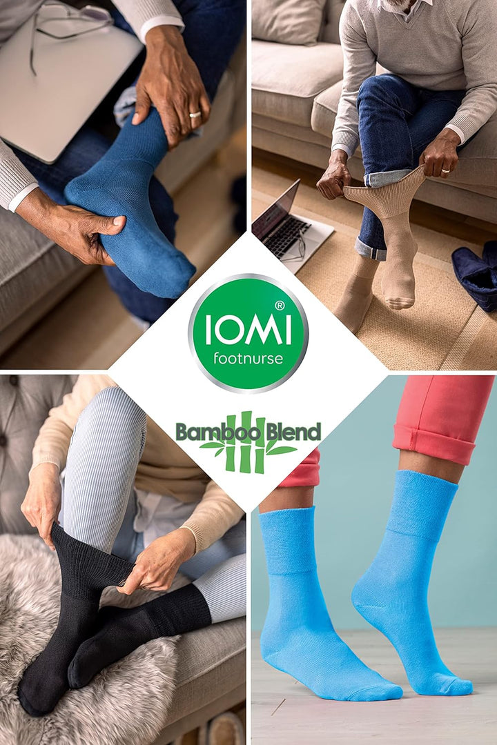 Footnurse - 3 Pack Unisex Extra Wide Bamboo Diabetic Socks | 4 Sizes | for Swollen Feet & Legs | Smooth Toe Seam | Cushioned Foot