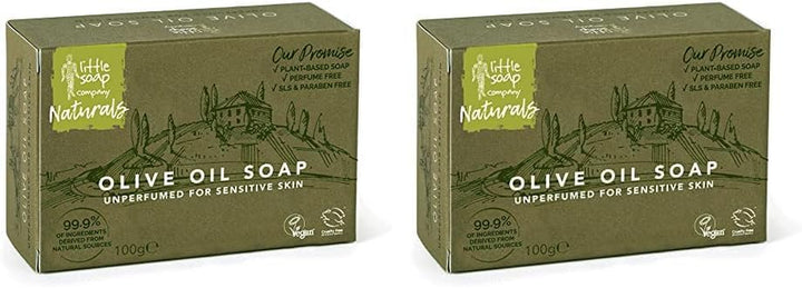 Little Soap Olive Oil Soap Bar - Vegan, Cruelty Free, No SLS or Parabens, Mediterranean Range, Bar of Soap Perfect for Sensitive Skin, Natural Eco Friendly Body & Hand Soap, 100G (Olive)