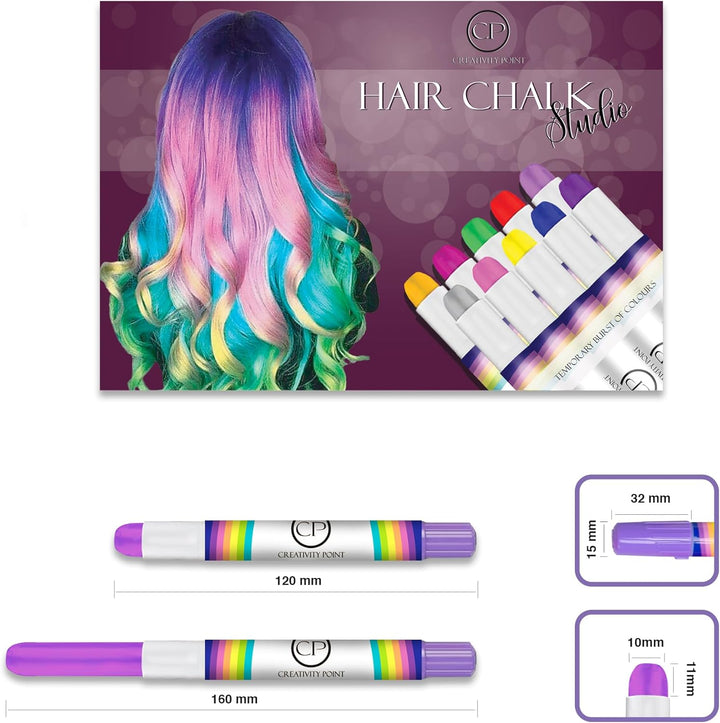 Hair Chalk Gift for Girls & Kids - 10 Pens Temporary Non-Toxic Easy Washable Hair Dye Colorful, Pens, Gift Birthday Party Girls