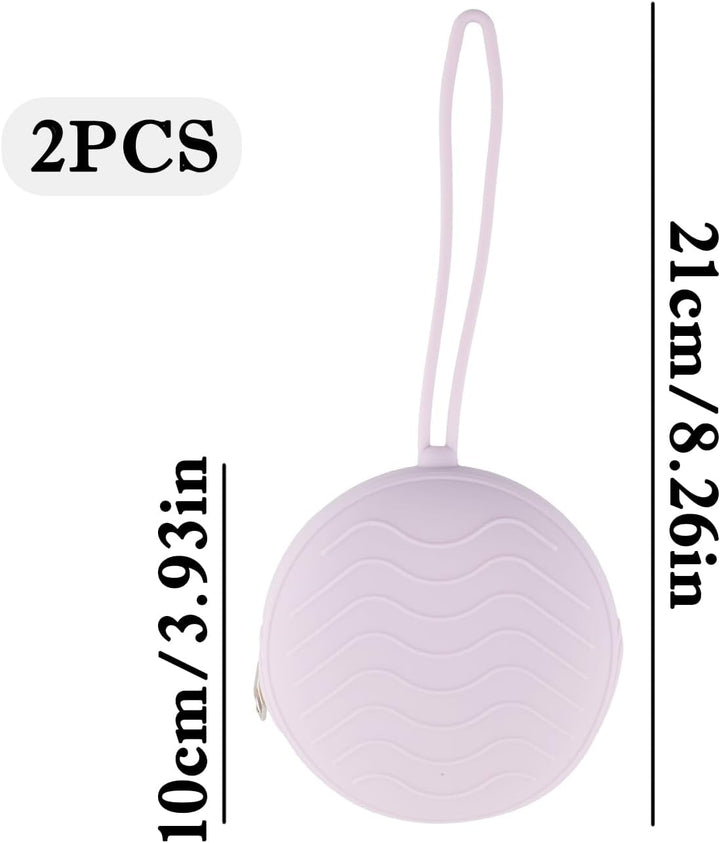 2 Pack Dummy Holder Cases with Strap,Safe Durable Pacifier Storage Container Set,Universal Portable Baby Dummy Holder Pod Box Holder Bag Accessories for Travel Home(Purple,Pink)