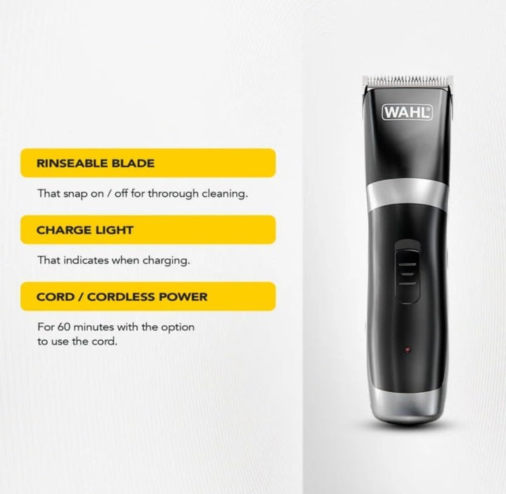 Cord/Cordless Hair Clipper, Gifts for Him, Rechargeable Cordless Clippers, Clipper Kit for Men, Rinseable Blades, Home Hair Cutting, Clippers with Guide Combs