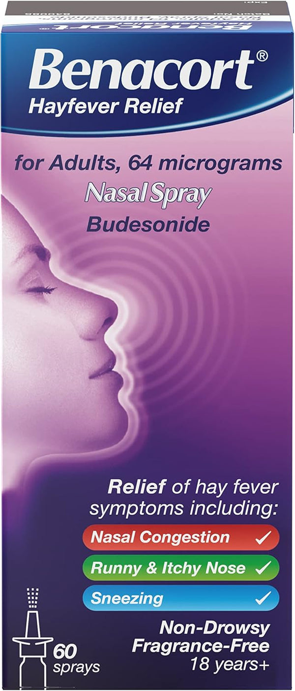 Nasal Spray (1X 10Ml), Budesonide Nasal Spray with 24-Hour Hay Fever Relief, Alcohol Free and Fragrance-Free