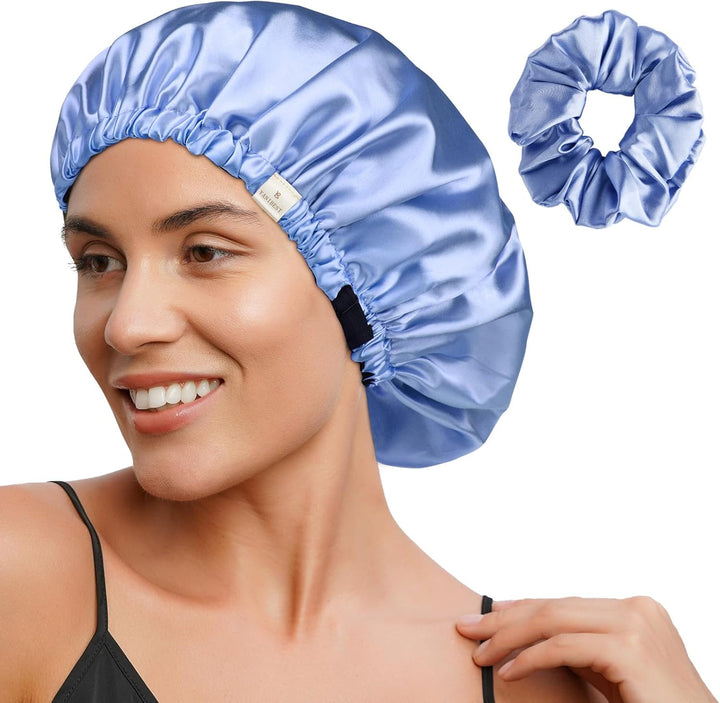 Double Layer Satin Bonnet Silk Bonnet for Sleeping Adjustable Hair Bonnet for Women Curly Natural Hair