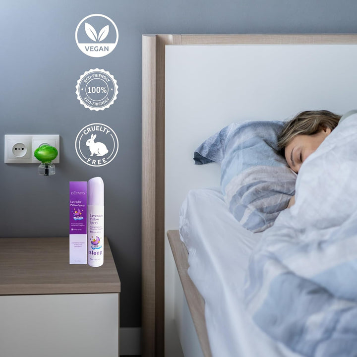 Sleep Spray with Lavender – Relaxing Pillow & Linen Mist for Deep Sleep – Calming Room Spray with Essential Oils – Natural Aromatherapy for Adults – 80Ml