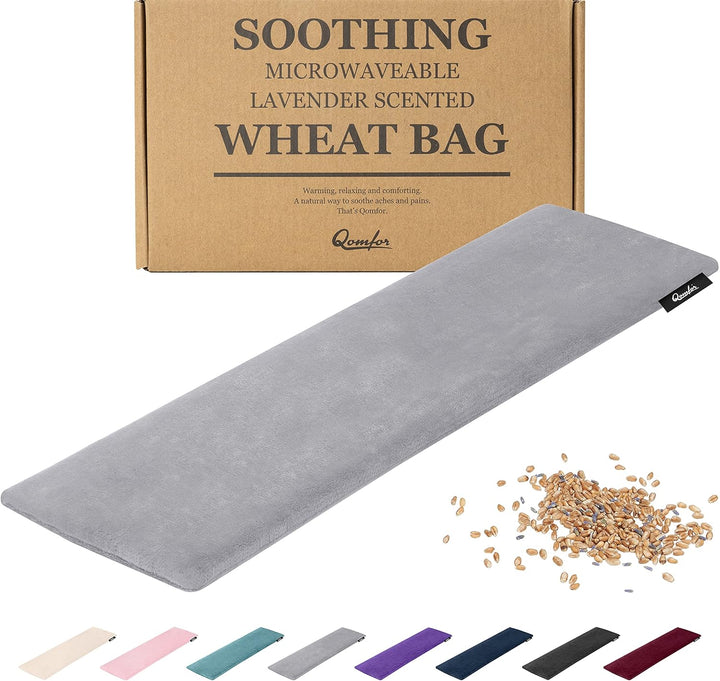 Wheat Bag Microwavable - Moldable Microwavable Heat Pad (48 X 15 Cm) - Fleece, Wheat Filled Microwave Heat Pack - Neck, Shoulder, Back Pain Relief - Reusable & Flexible Heat Pad (Purple)