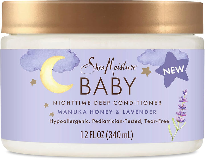 Sheamoisture Baby Deep Conditioner Manuka Honey & Lavender for Delicate Hair and Skin Nighttime Skin and Hair Care Regimen 12 Oz