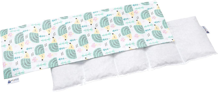 Cherry Stone Pillow 60X20Cm 800G 100% Cotton 5-Chamber Eco Natural Heat Pillow Cold Therapy Removable Pillowcase (Grid)