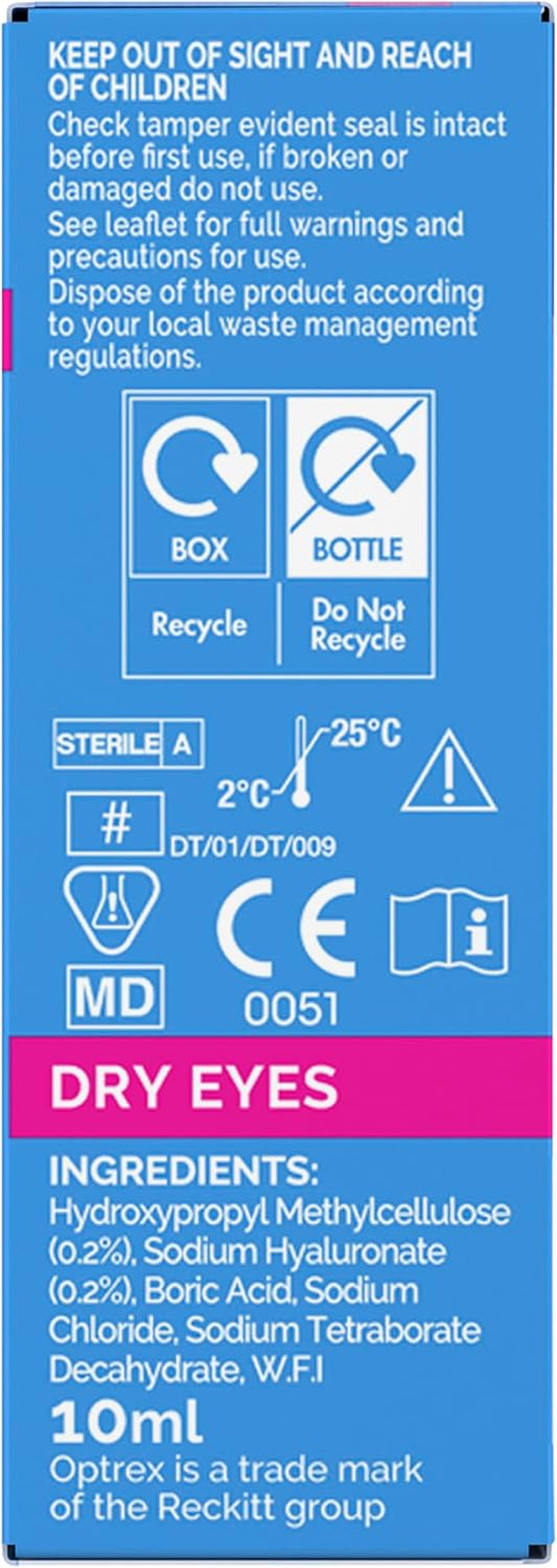 Double Action, Dry Eyes, 10 Ml, Moisturising Drops for Dry & Tired Eyes, Fast Long-Lasting Relief, Restores Moisture, Suitable with Contact Lenses, Eye Care Solution, Instant Relief