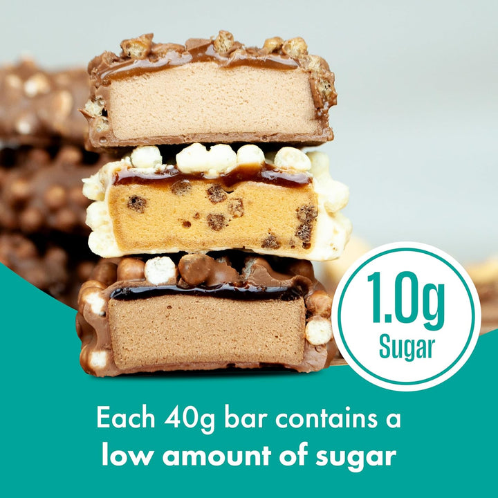 Vitamin and Protein Bars (15 X 40G Bars) — Chocolate Salted Caramel Flavour — 15G High Protein, 9 Vitamins, Low Sugar
