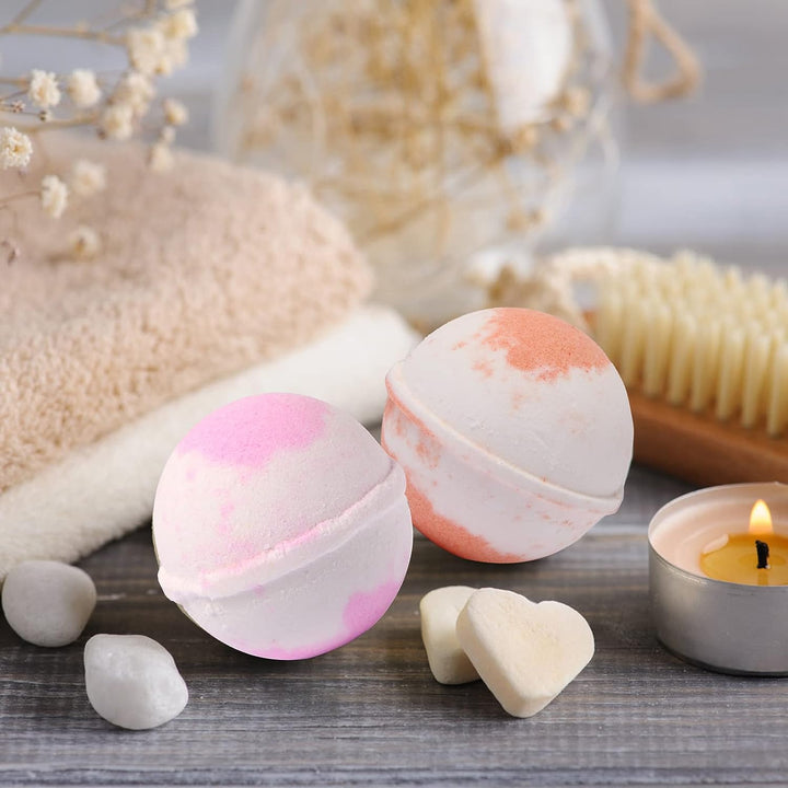 Bath Bombs, Gift Set Rich in Essential Oils Natural Handmade Bath&Spa Fizzles Marvelous Salts to Moisturize Skin and Relieve Stress Romantic Gifts for Her/Him/Girlfriend/Wife (Pack of 12)