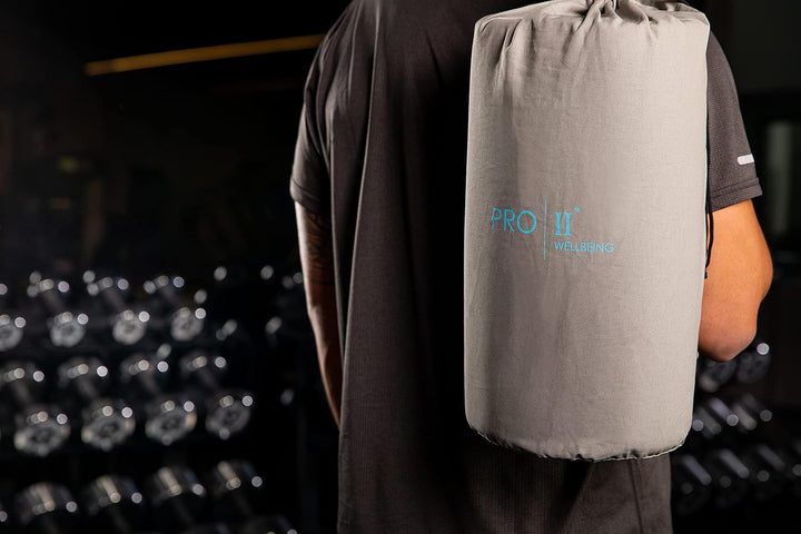 Acupressure Mat and Pillow Set with Carry Bag (Grey/Blue)