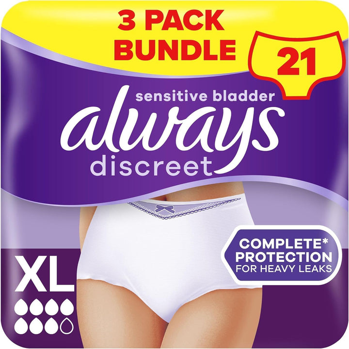 Incontinence Pants Women, Medium, Disposable Underwear Women, UK Size 8-14, White, Absorbency 6, 48 Underwear , Knickers (12 X 4 Packs), Bladder Leak Protection , Maternity Postpartum