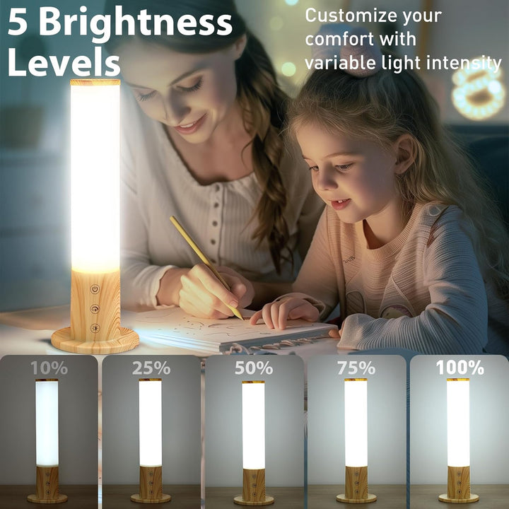 SAD Lamp, 360° Uv-Free SAD Light, 10000 LUX Light Therapy Lamp for Seasonal Affective Disorder, 3 Color Temperature & 5 Brightness, Touch Control Happy Lamp for Office/Desk/Home/Sleep