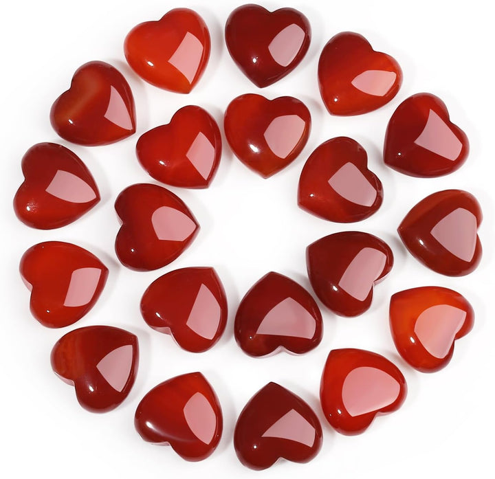 20PCS Heart Healing Crystals Gifts Gemstones Set Bulk Quartz Love Gem Stones Wholesale Polished Pocket Chakra Reiki Spiritual Wellbeing Stocking Filler Mini Small Gift for Women