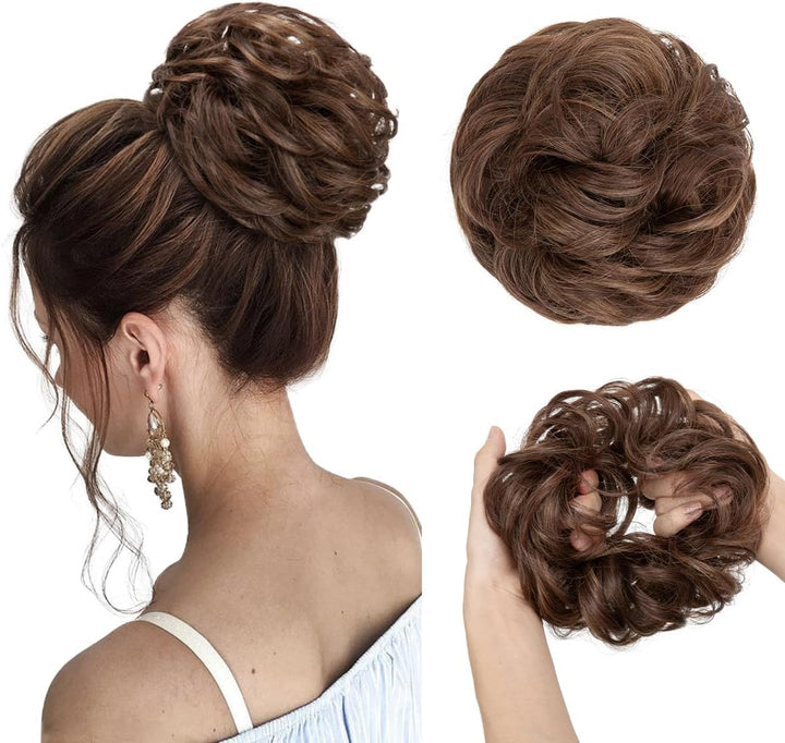 Messy Bun Hair Piece for Womens Synthetic Scrunchies Buns Extension Hairpieces Updo Pony Tail Dirty Blonde