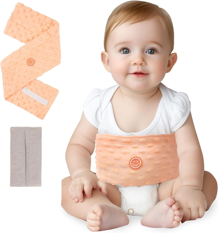 Colic Relief for Babies Belt, Flaxseed Heated Tummy Wrap, Baby Belly Wrap Swaddling Belt with Soothing Warmth, Natural Relief for Upset Stomach in Babies and Toddlers, 0-3 Years (Blue)