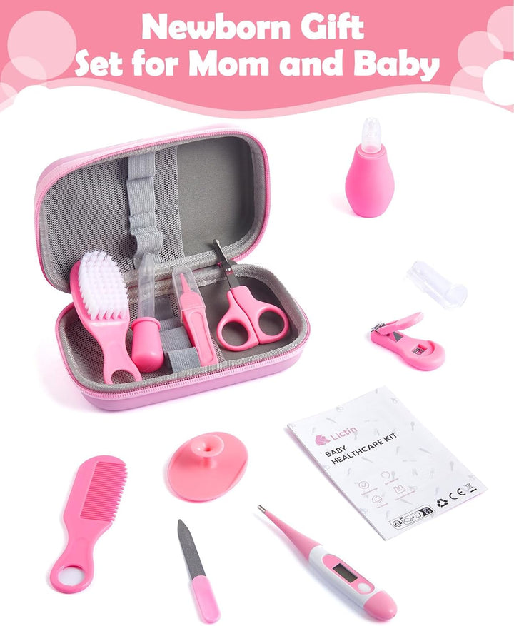 Baby Healthcare and Grooming Kit,  Nursery Care Kit, Newborn Safety Health Care Set with Hair Brush,Comb,Nail Clippers and More for Newborn Infant Toddlers Baby Boys