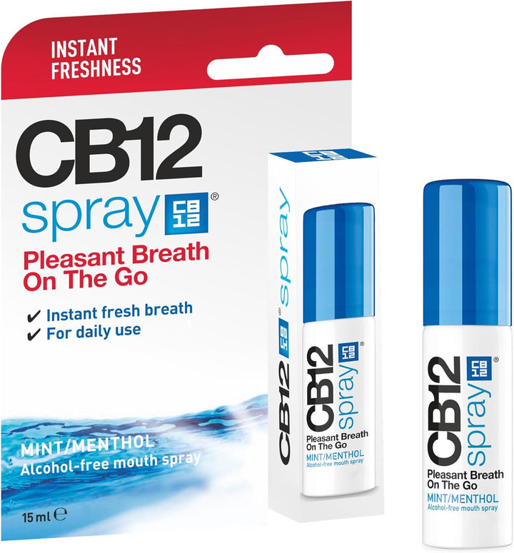 CB 12 Spray – Instant Freshness on the Go, Reduces the Root Cause of Bad Breath, with Zinc Acetate, Mint Flavour – 15 Ml