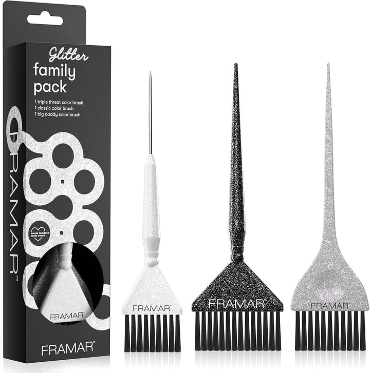 Hair Dye Brush Set – Hair Colour Brush for Hair Bleach Kit, Hair Tint Brush for Hair Lightener, Highlights Hair Dye Kit, Tinting Brush for Root Touch Up, Hair Highlighting Kit – 3 Pack Glitter