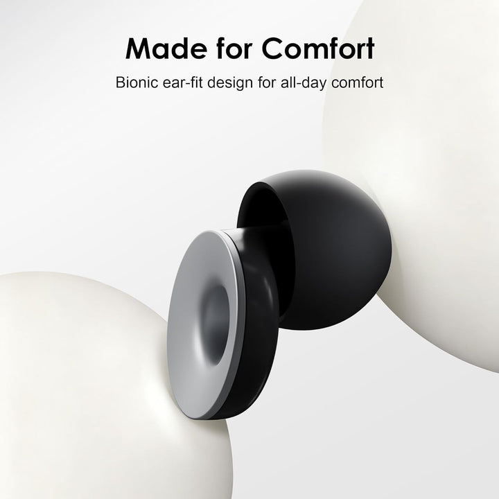 Ear Plugs for Sleep - 47Db Highest SNR Noise Cancelling Earplugs, 15S Pressure Relief, Secure Fit for Side Sleepers, Snoring & Travel - Reusable with 8 Tips (XS/S/M/L) & Case