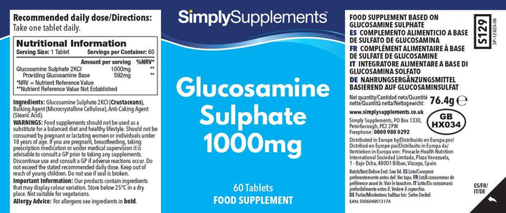 Glucosamine Sulphate 2KCL 1000Mg | One-A-Day Potent Formula | Supports Active Living | 120 Fast Release Tablets = 4 Months’ Supply | Marine Sourced | Made in the UK in Accordance with GMP Standards