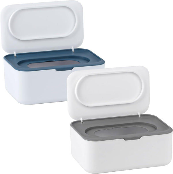 2 PCS Wipes Dispenser Case Box, Baby Wipes Box Dispenser, Dry Wet Tissue Paper Case Holder, Tissue Storage Box Case with Lid, Keep Wipes Fresh, Nappy Box Organiser Storage for Office, Home Accessories