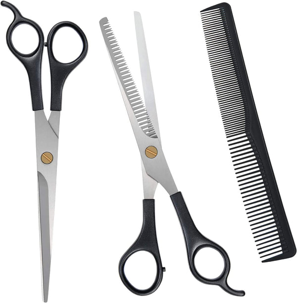 Professional Hairdressing Kit - Hair Cutting and Comb Set with Stainless Steel Thinning/Texturizing Scissors for Salon/Home/Pet