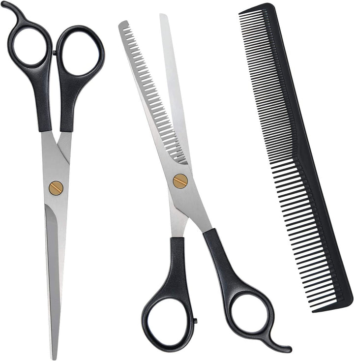 Professional Hairdressing Kit - Hair Cutting and Comb Set with Stainless Steel Thinning/Texturizing Scissors for Salon/Home/Pet