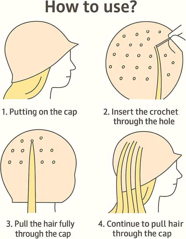 Highlighting Cap, 11-Piece Hair Highlighting Cap and Hook Kit, Professional Salon-Grade Hair Dye Cap for DIY Home Hair Styling, Includes Comb Brush, Gloves, Clips, and Protective Cape