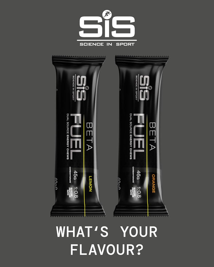 Beta Fuel Dual Source Energy Chews, Energy Bars, Orange Flavour, 46G of Carbs, 60G Bar (6 Pack)