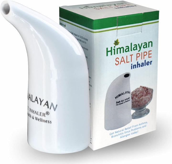 Himalayan Salt Inhaler Pipe Ceramic Steam Inhaler Filled with 100% Pure Blocked Nose Relief Hygienic with 200Grm Salt Free Suitable for Adult and Kids (Pack of 2)