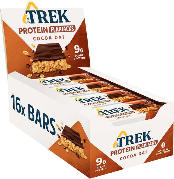 High Protein Flapjack Cocoa Oat, 50 G - Gluten Free Bars – Healthy Snack Bars – Plant Based Protein - Vegan Bars (Pack of 16 Bars) | L0572375-P107199021-M107199013