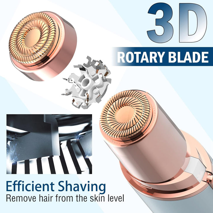 Lady Shaver for Women, Facial Hair Remover, Facial Hair Remover for Women, USB Rechargeable Facial Epilator, Hair Removal Device for Peach Fuzz/Facial Hair/Lip/Chin Travel Size