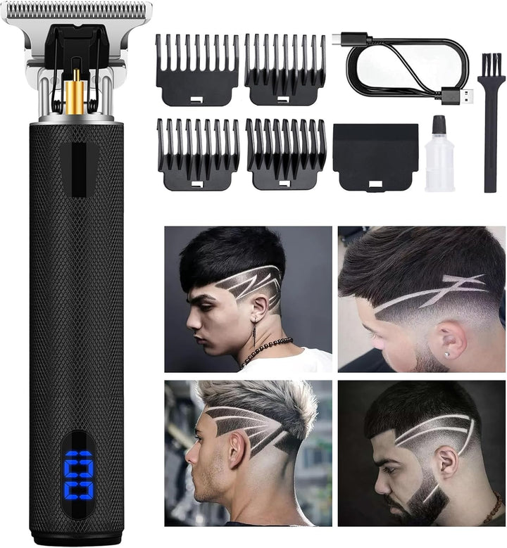 Hair Clippers for Men, Rechargeable Beard Trimmer with 4 Limit Combs, Grooming Kit for Barbers Haircut, USB Type-C Charging, Professional Shaver Gifts