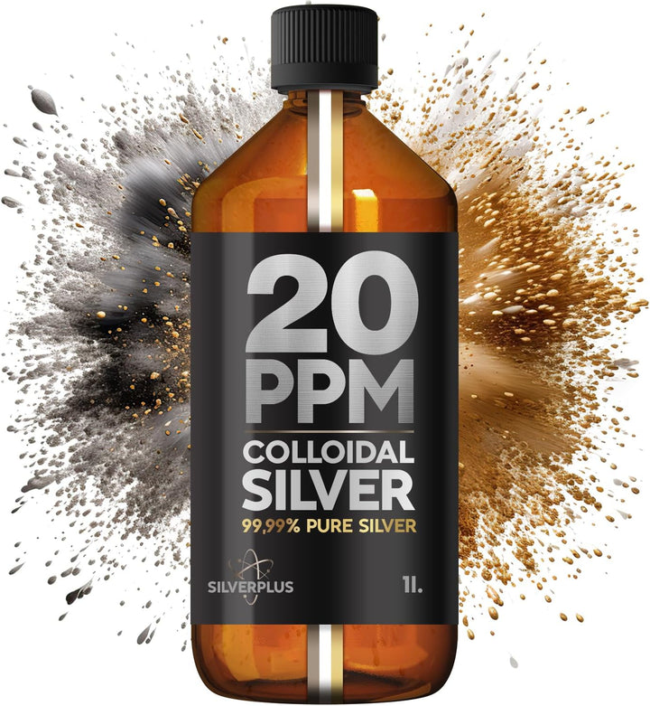 Colloidal Silver for Humans 500 ML ● 99,99% Pure Silver ● Active Silver Ions ● for Whole Family ● GMP Certified Facility ● Optimal Concentration 20 PPM ● SILVERPLUS