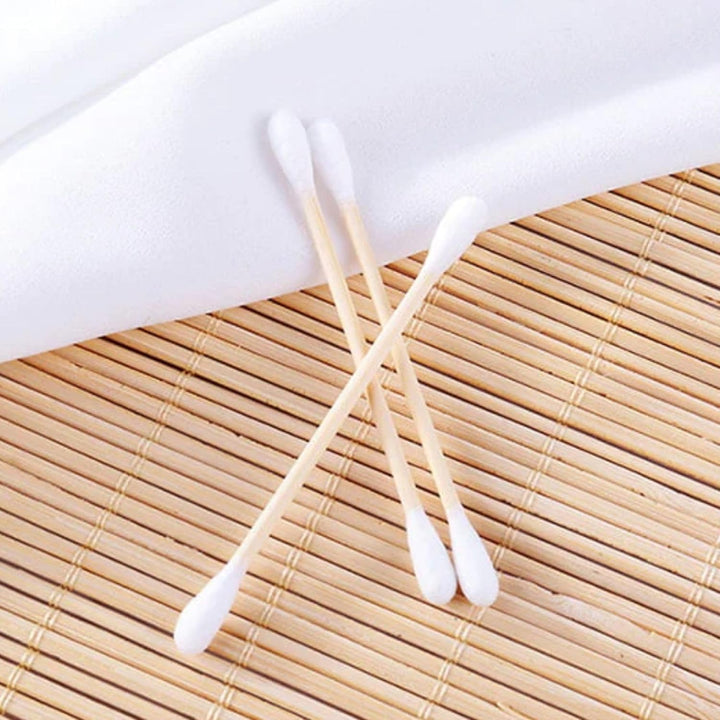 Bamboo Cotton Buds - 1000 Pcs Organic Cotton Wool Buds, Biodegradable, Sustainable, Plastic-Free, Fully Recyclable Ear Buds (1000, Standart)