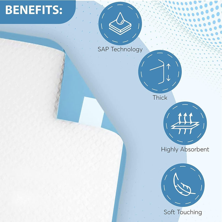 20 X Incontinence Bed Pads | 60 X 90 Cm | Incontinence Bed Sheets | Disposable Bed Mats for Incontinence | Bed Protectors Kids & Adults | Maternity Bed Mat | (1 Pack of 20)