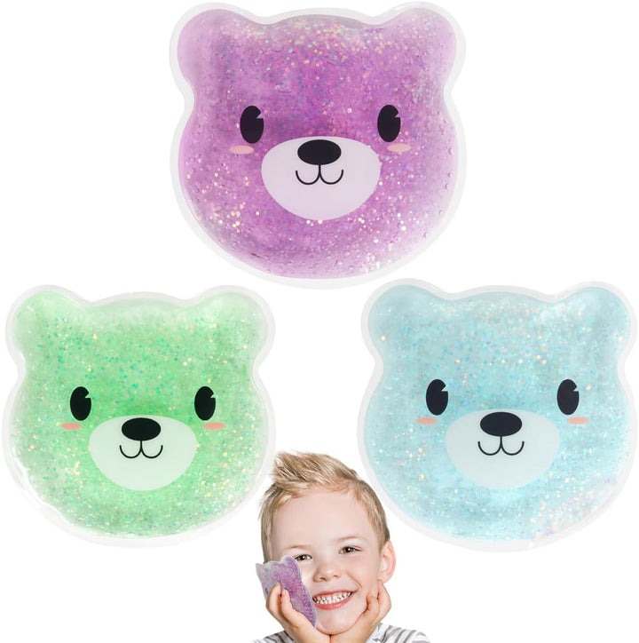 Ice Pack Cold Compress for Kids, 3 Bump Ice Pack with Soft Backing for Child Pain Relief, Kid Ice Packs for Swelling, Bruise, Fever -4.7"