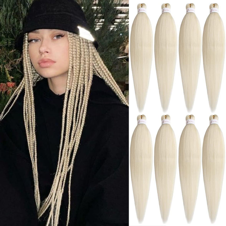 3 Packs Pre Stretched Braiding Hair Extension Yaki Texture EZ Braids Hair for Coi Leray Braids Black Braiding Crochet Hair Extensions /30 Inch 1B#