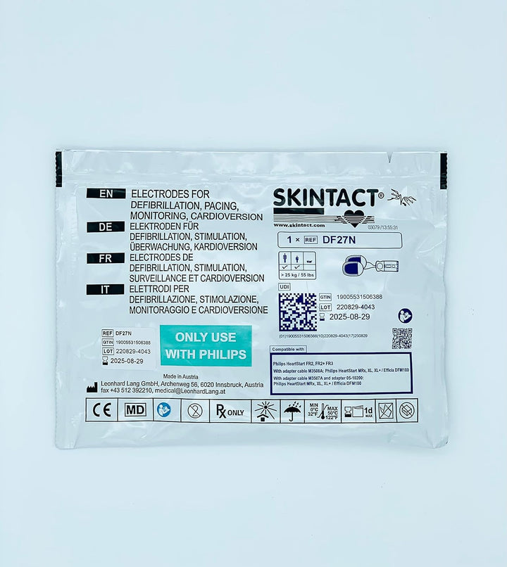 Adult Defib Pads - Compatible with Philips Heartstart FR2, FR2+, FR3, Mrx, XL, XL+