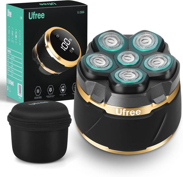 Head Shavers for Bald Men, Electric Shavers Razor, Rechargeable Bald Head Razor, Magnetic 6D Rotary Shaver, Waterproof Face Beard Trimmer Mens Grooming Kit, Gifts for Men