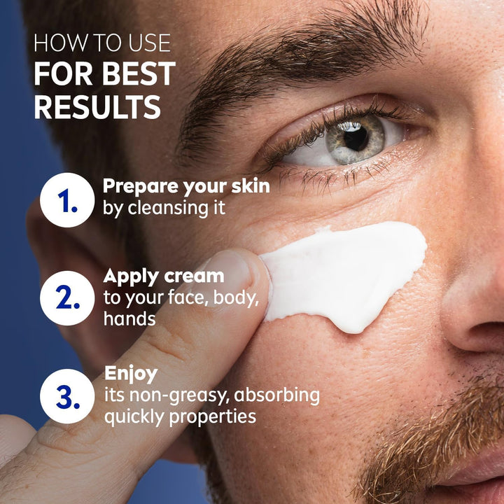 - Crème Moisturiser - Face, Hand & Body Cream - Enriched with Aloe Vera & Vitamin E - Cares & Hydrates - Non-Greasy - Absorbs Quickly - All Skin Types - 150 Ml