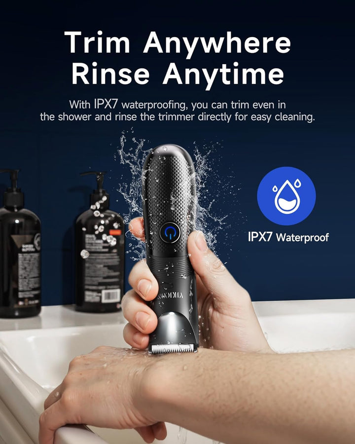 Balls Trimmer Men, Pubic & Body Hair Trimmer Men, IPX7 Waterproof Body Groomer W/Light & Ceramic Blade, Shavers for Private Parts, Electric Male Razor, USB-C Charging, Gifts for Him Dad