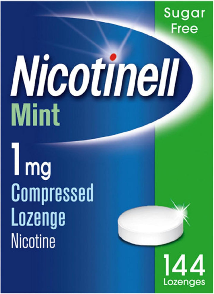 Mint Lozenge 1Mg (144 Lozenges), Stop Smoking Aid, Sugar Free Nicotine Lozenges, Fresh Mint Flavour, 1Mg Regular Strength for Light Smokers, Quit Smoking Aid