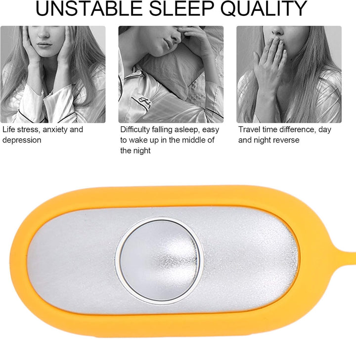 Sleep Aid Device,Calm Carry for Adults Anxiety Relief,Usb Rechargeable Microcurrent Insomnia Solution,Portable Holding Sleep Aid for Improved Deep Sleep,Sleep Aid Device Easy to Use (Yellow)