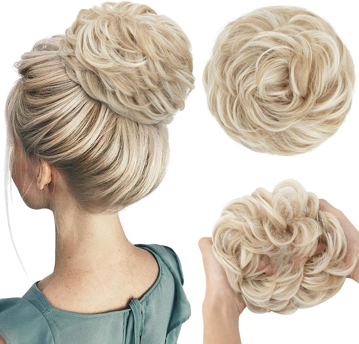 Messy Bun Hair Piece for Womens Synthetic Scrunchies Buns Extension Hairpieces Updo Pony Tail Dirty Blonde